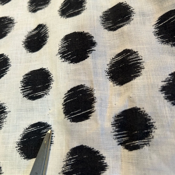 Chico's Black and White Polka Dot Button Down Shirt Linen - Picture 7 of 7